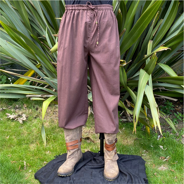 Brown Cotton Straight Leg Pants