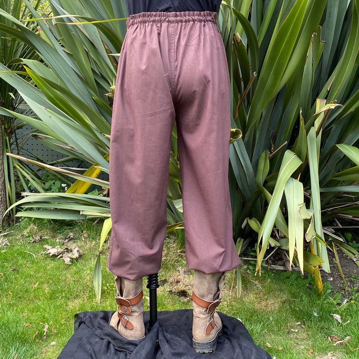 Brown Cotton Straight Leg Pants