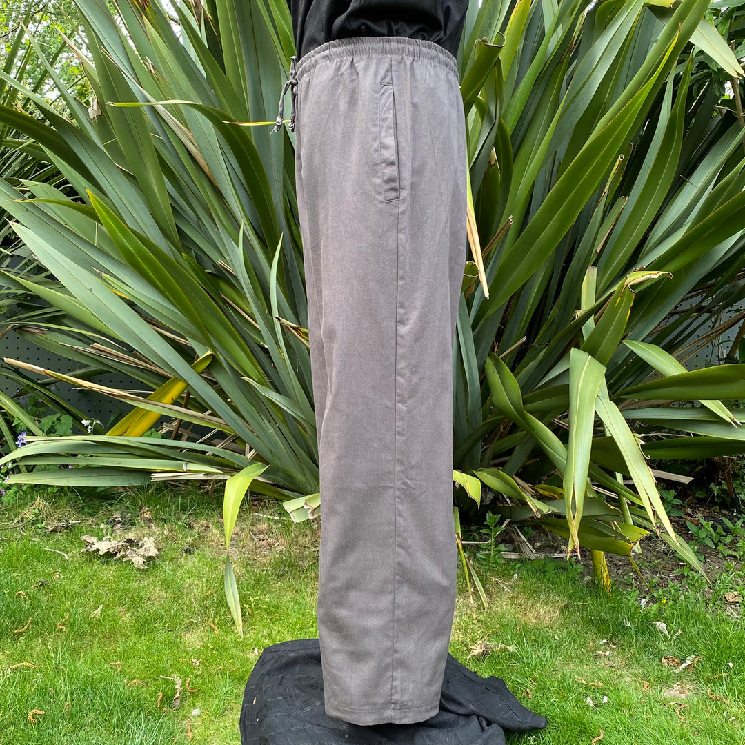 Grey Cotton Straight Leg Pants