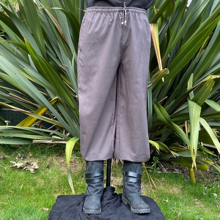 Pantalon médiéval à jambe droite - Pantalon en laine grise