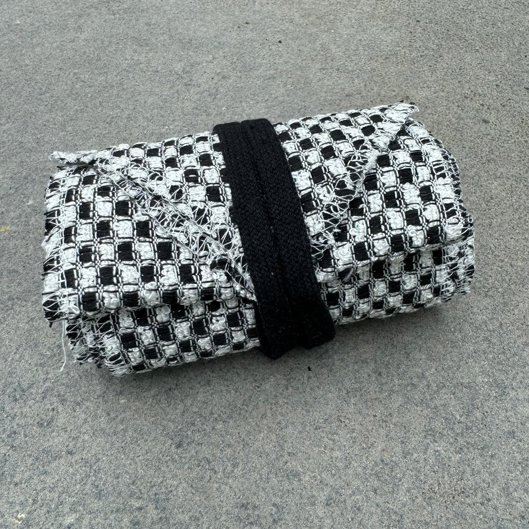 Black & White Checkered Wool Leg Wraps