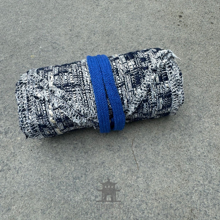 Blue & White Knitted Wool Leg Wraps