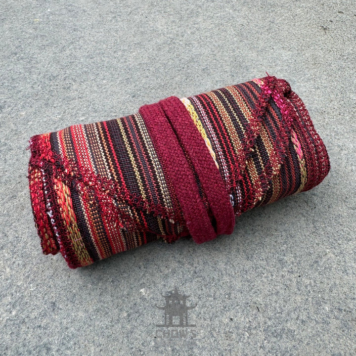 Ensemble ceinture et ceinture LARP avec accessoires - Laine gris foncé - Cuir de buffle noir - Idées cadeaux