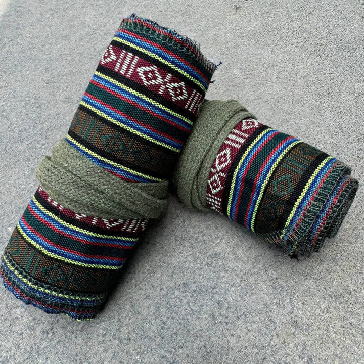 Green Striped Leg Wraps