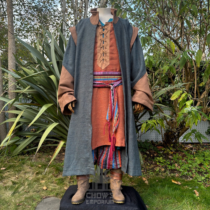 Teal Robe with High Collar