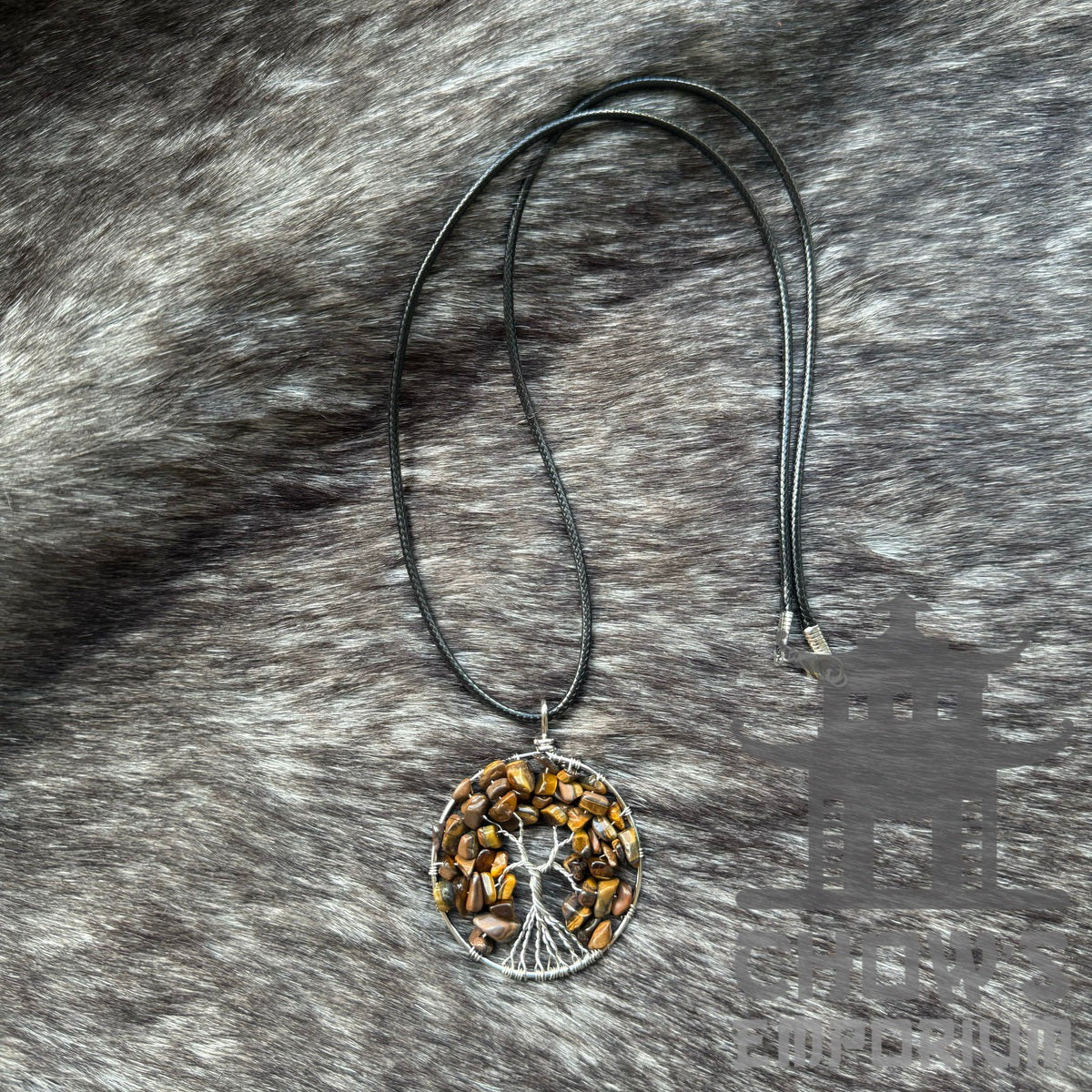 Bronze tree of life necklace with gemstone accents for LARP.