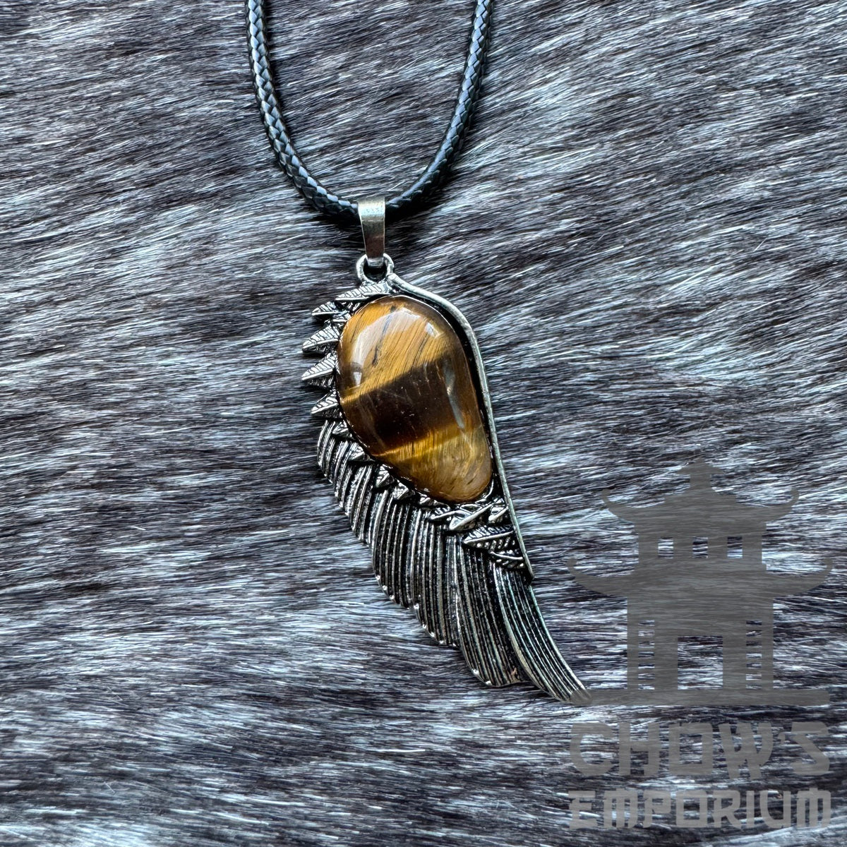 Amber Lapis Lazuli and Feather Necklace, medieval style for LARP events.