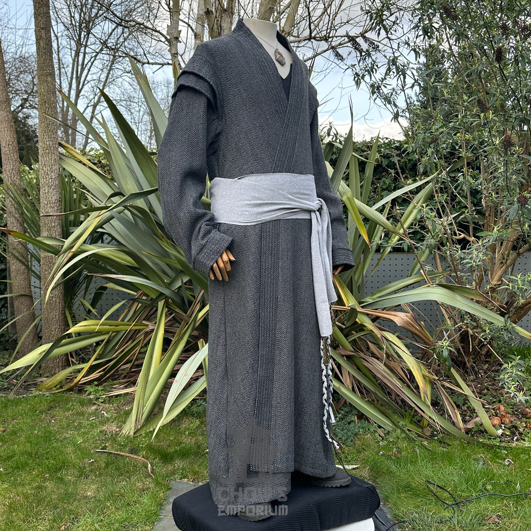 Noble Robe in Grey Herringbone