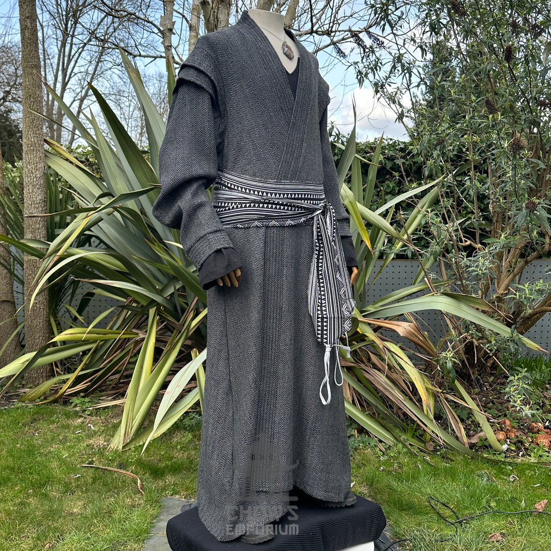 Noble Robe in Grey Herringbone