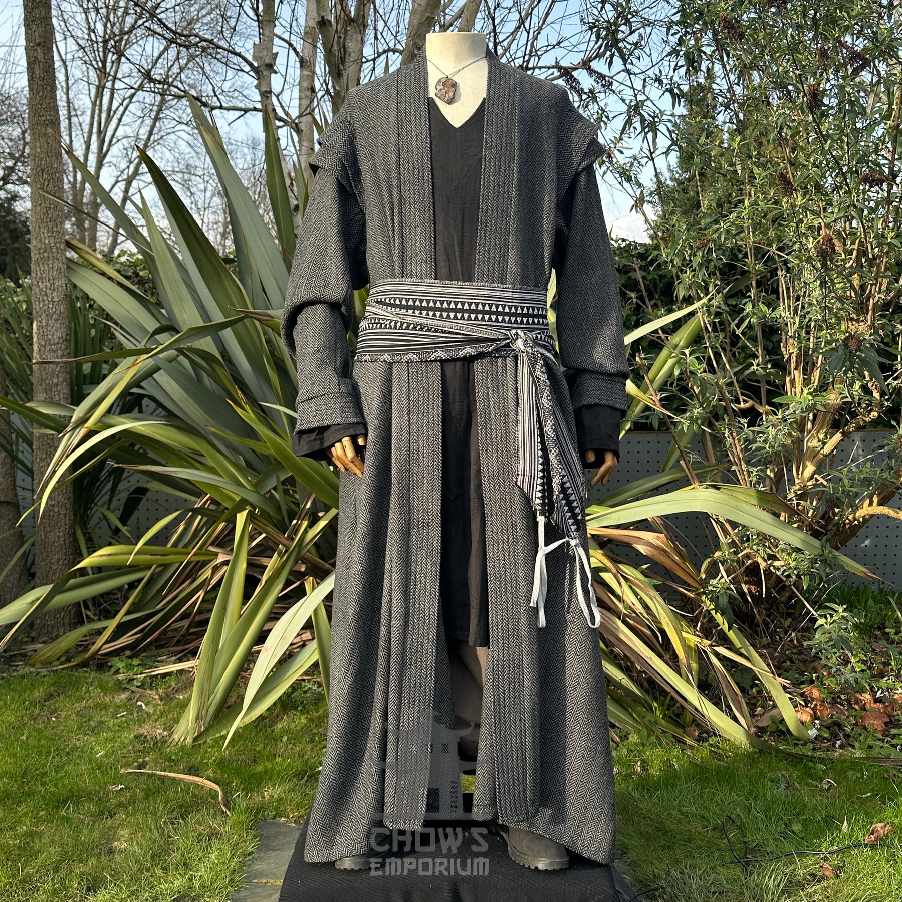 Medieval Adventure Robe Noble Robe in Grey Herringbone | LARP | Chows Emporium | From £165.00