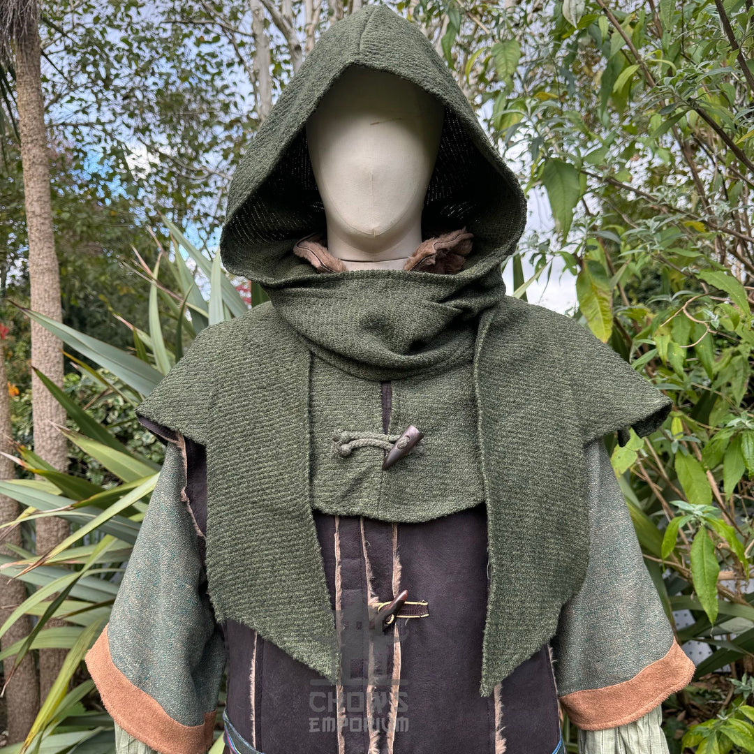 Tenue de GN Rogue Druid - 7 pièces ; Veste, Capuche, Avant-bras, Tunique, Pantalon, Ceinture, Ceinture