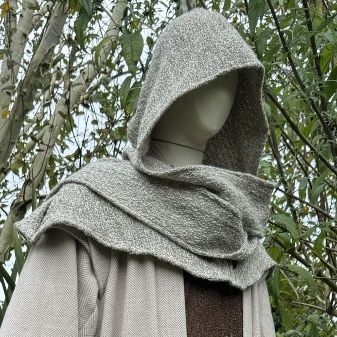 Oatmeal Wool Wrap Around Hood