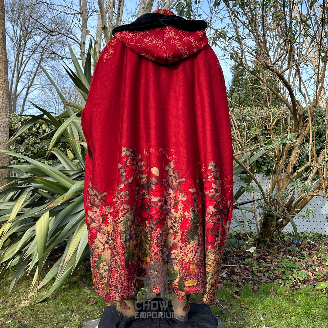 Crimson Noble Fur-Lined Cloak