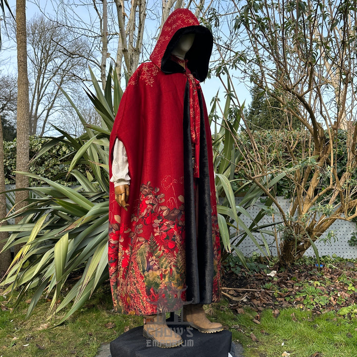 Crimson Noble Fur-Lined Cloak