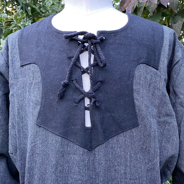 Dark Rogue LARP Outfit - 4 Pieces; Ornate Hood, Vambraces, Medieval Shirt, Sash - Chows Emporium Ltd
