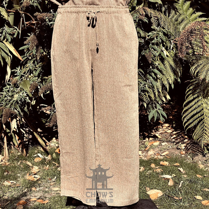 Brown Wool Medieval Straight Leg Pants