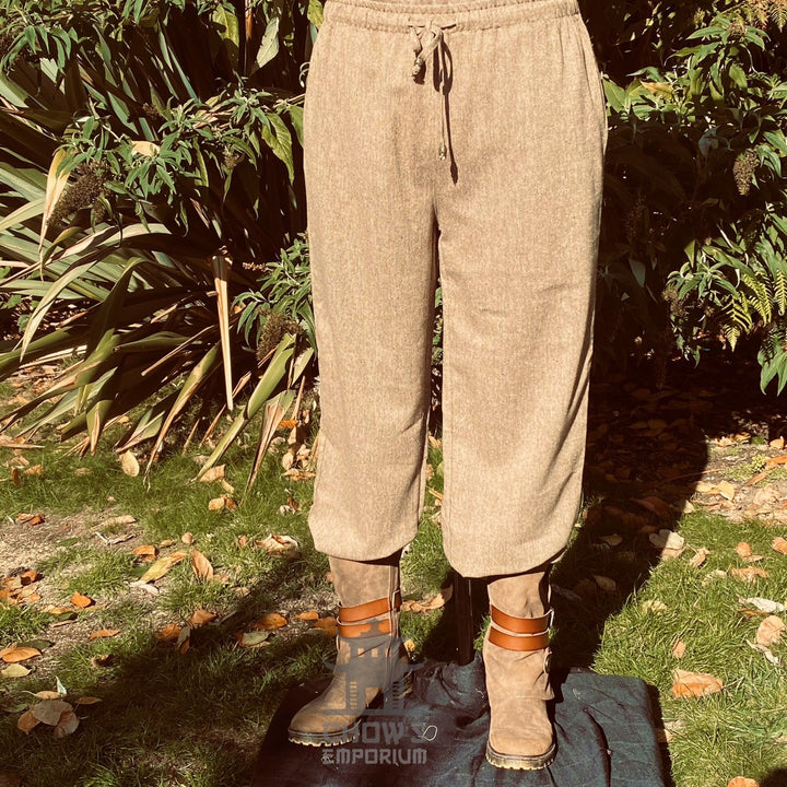 Brown Wool Medieval Straight Leg Pants