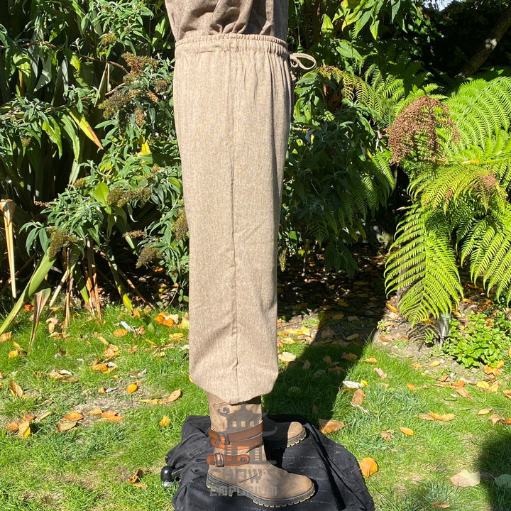 Brown Wool Medieval Straight Leg Pants