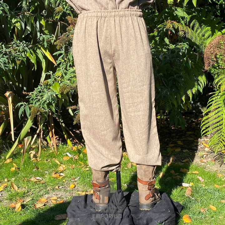 Brown Wool Medieval Straight Leg Pants