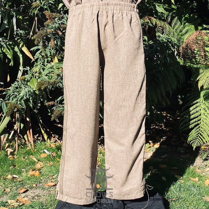 Brown Wool Medieval Straight Leg Pants