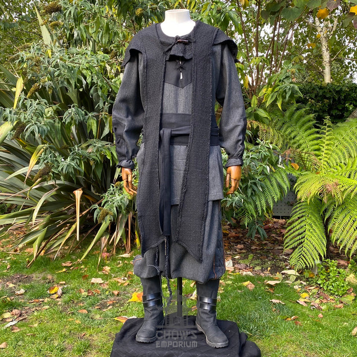 Black Wool Wrap-Around Hood