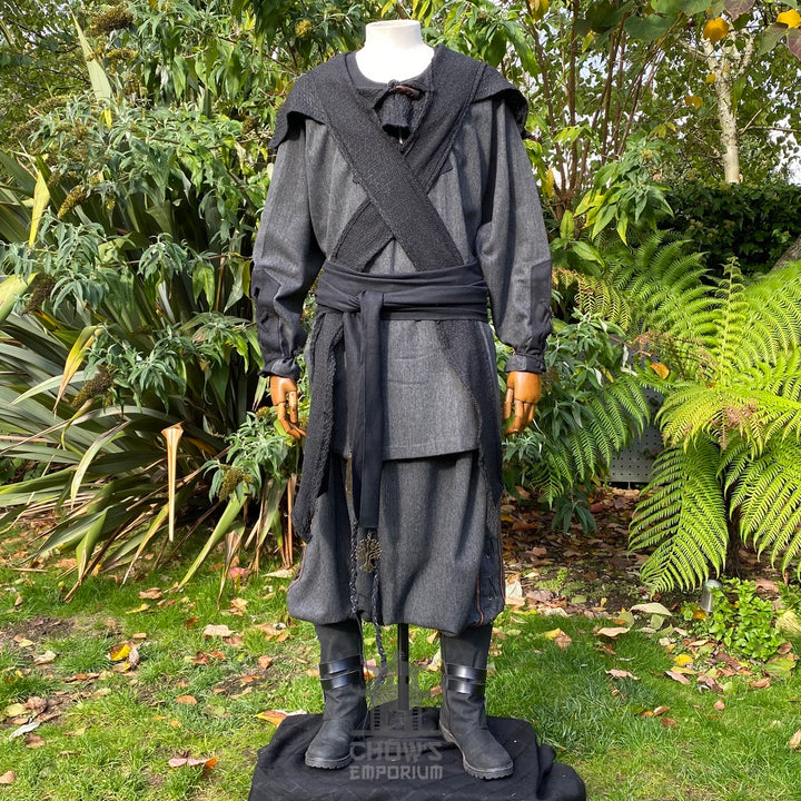 Black Wool Wrap-Around Hood