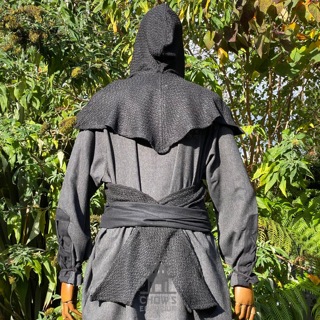 Black Wool Wrap-Around Hood
