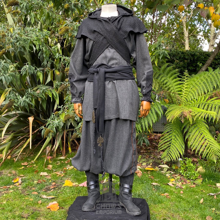 Black Wool Wrap-Around Hood