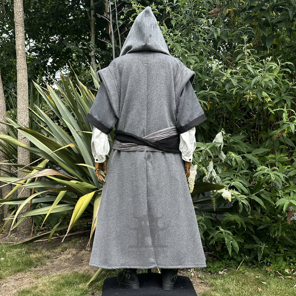 The Ashen Huntsman LARP Outfit - 4+ pieces (Robe, Waistcoat, Vambraces, Sash)