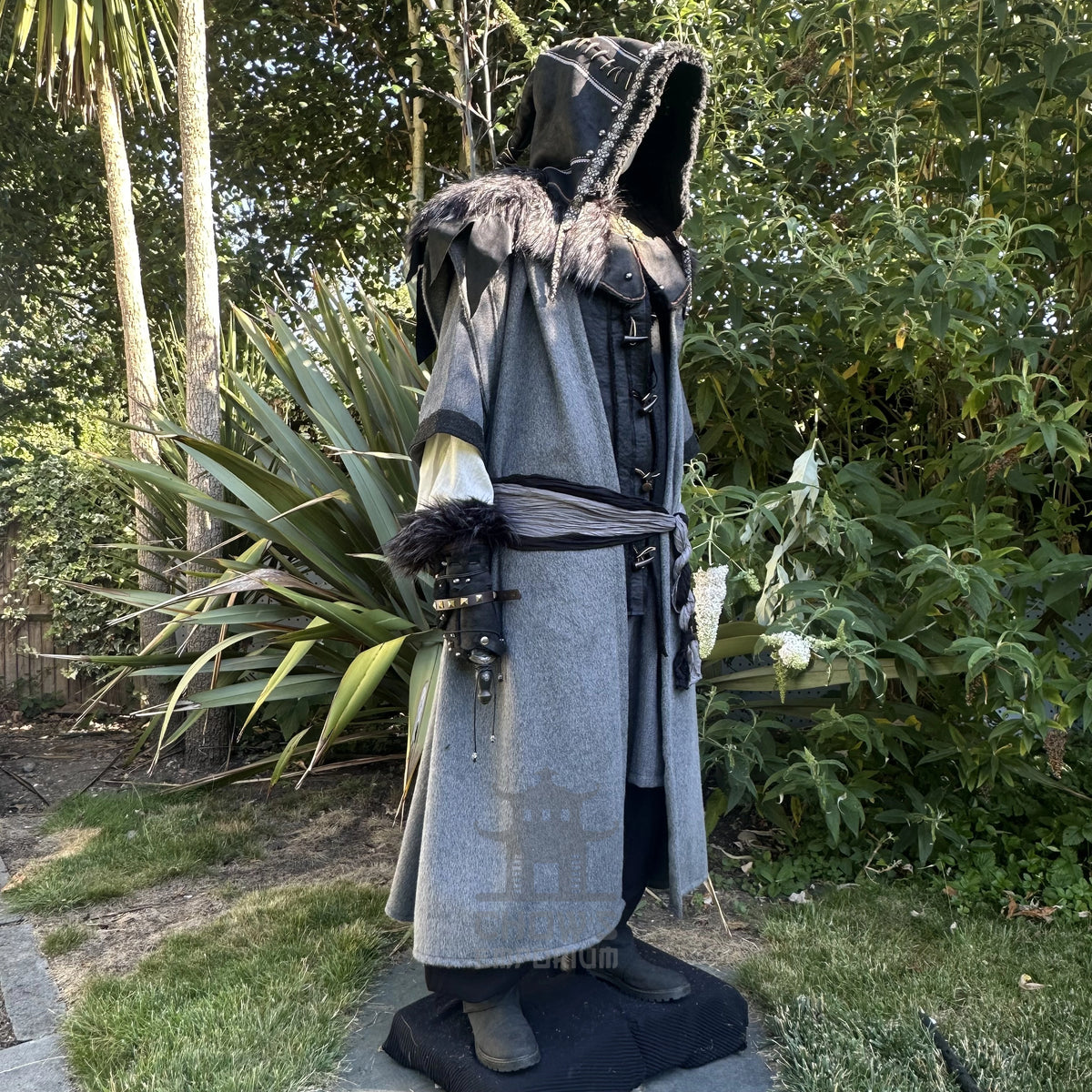 The Ashen Huntsman LARP Outfit - 4+ pieces (Robe, Waistcoat, Vambraces, Sash)