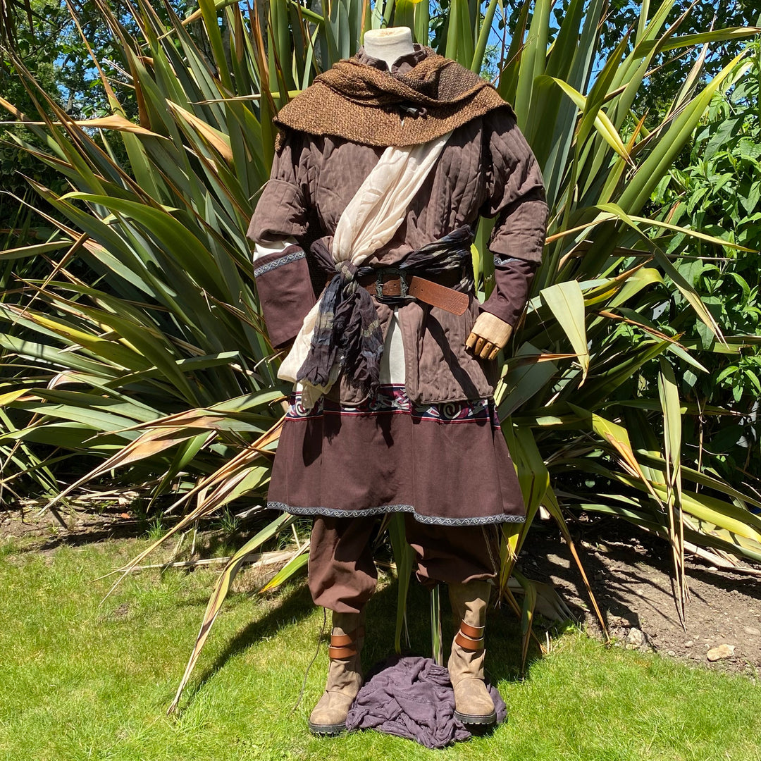 Viking Tunic in White & Brown