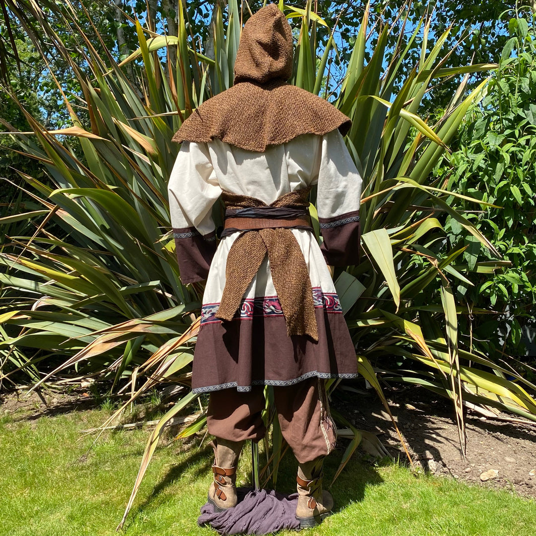 Viking Tunic in White & Brown