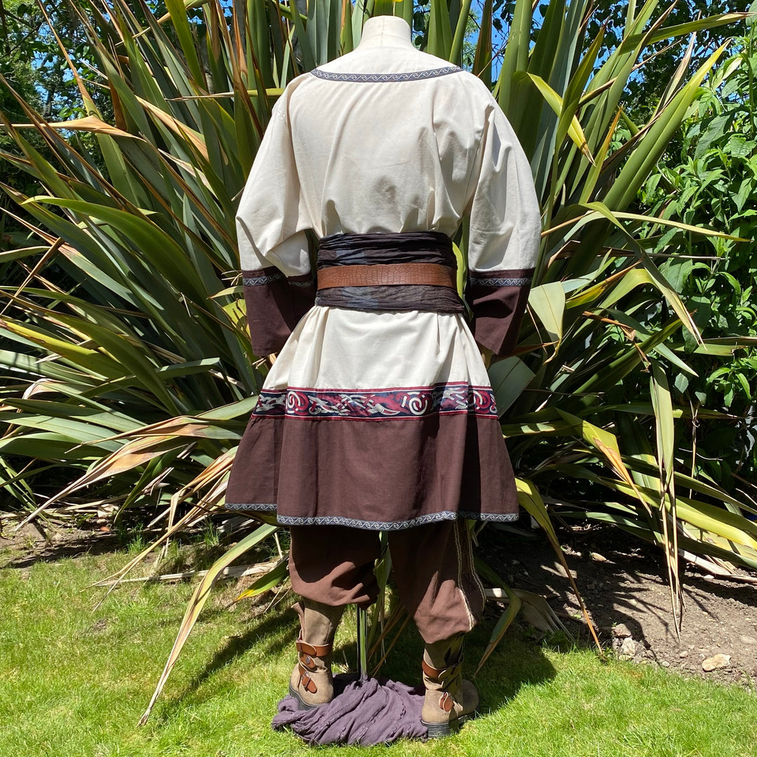 Viking Tunic in White & Brown