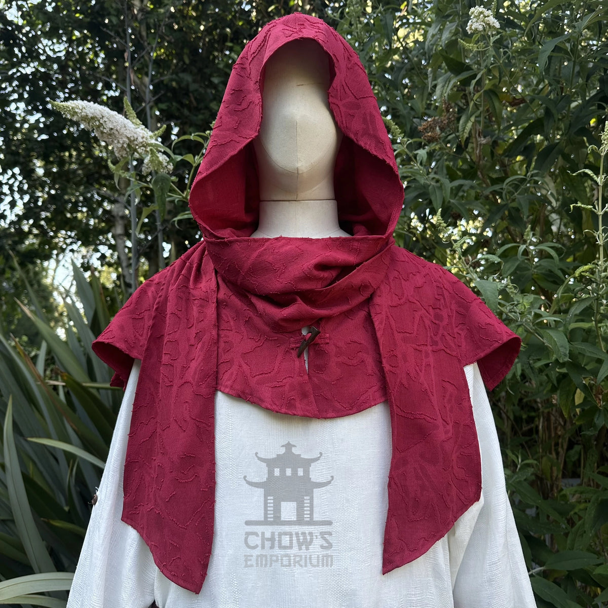 Red Lightweight Scarf Hood