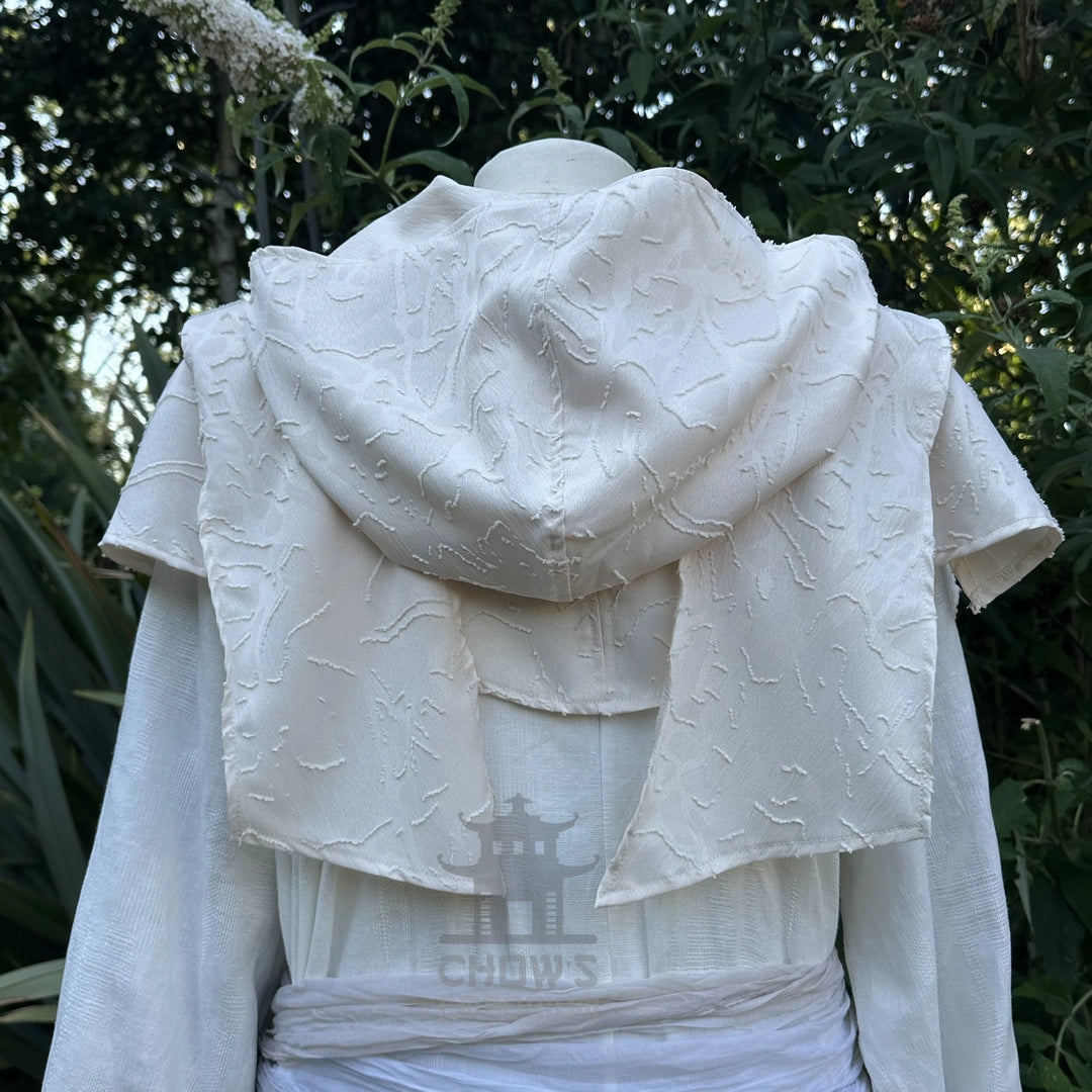 White Lightweight Scarf Hood