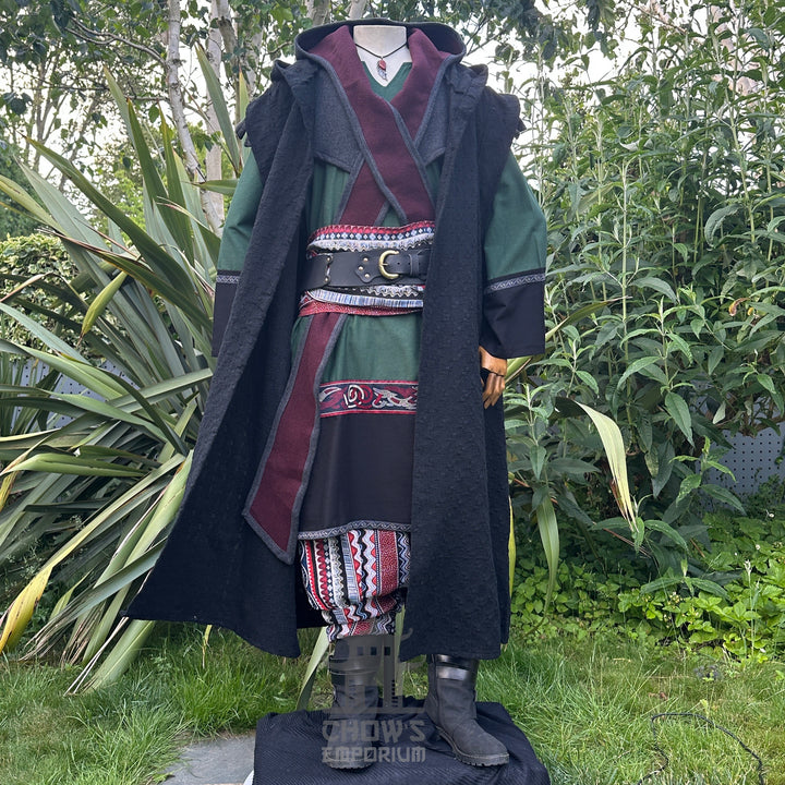 Tenue de GN Rogue Druid - 7 pièces ; Veste, Capuche, Avant-bras, Tunique, Pantalon, Ceinture, Ceinture