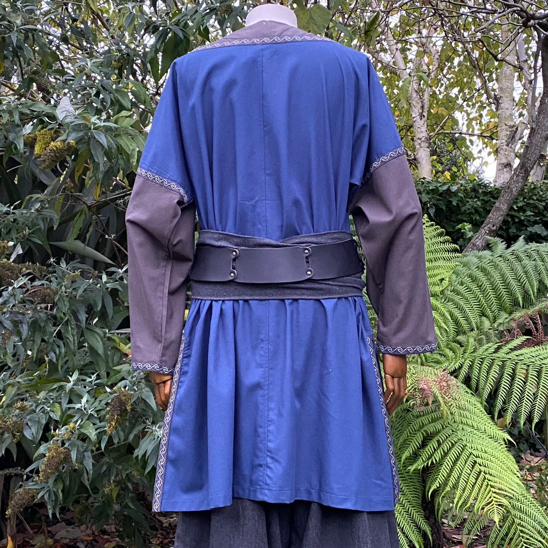 Azure Warrior LARP Outfit - 3 Piece Set; Padded Gambeson Jacket, Hood, Tunic - Chows Emporium Ltd