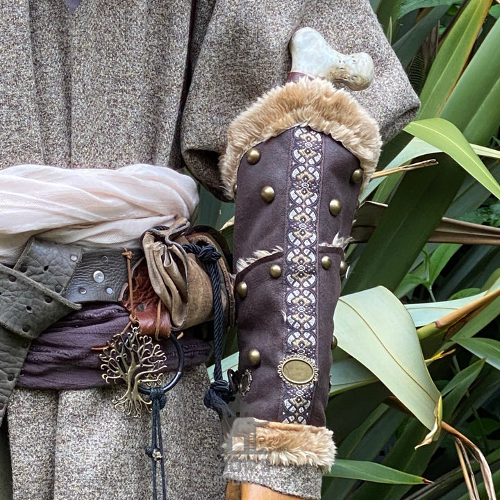 Medieval Ranger LARP Outfit - 4 pieces (Robe, Waistcoat, Vambraces, Sash)