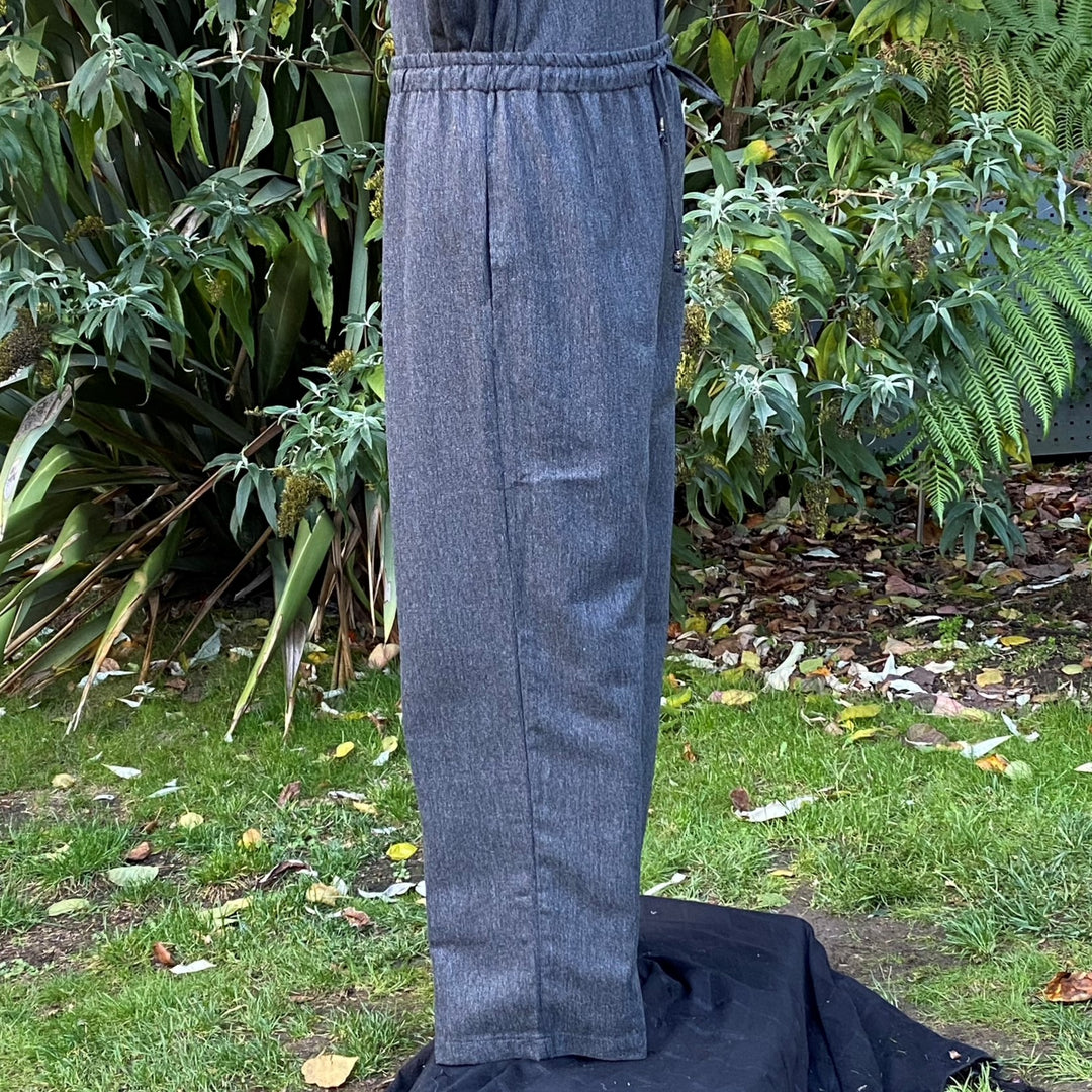 Grey Wool Medieval Straight Leg Pants