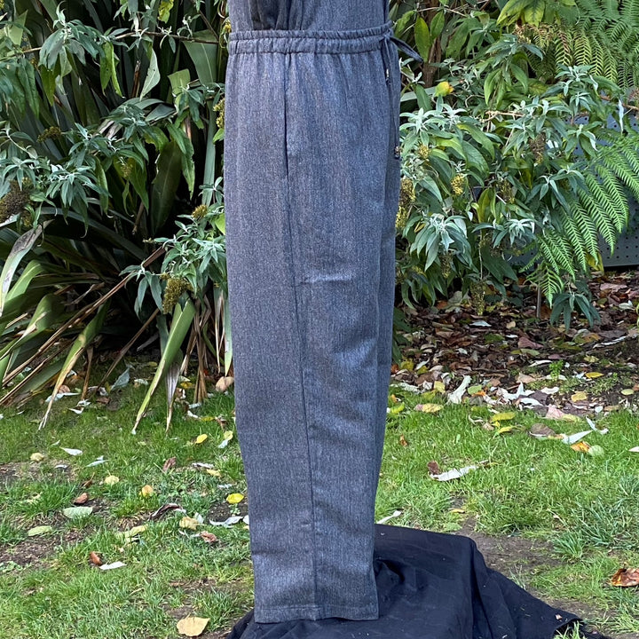 Grey Wool Medieval Straight Leg Pants