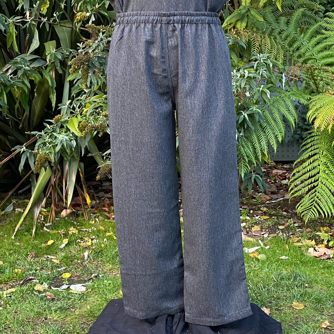 Grey Wool Medieval Straight Leg Pants