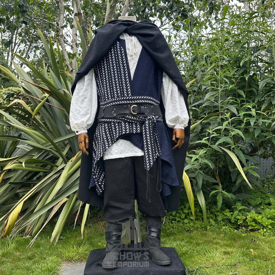 Pirate Warrior Set - 6 Pieces (Cloak, Waistcoat, Shirt, Pants, Sash & Necklace)