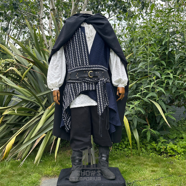 Pirate Warrior Set - 6 Pieces (Cloak, Waistcoat, Shirt, Pants, Sash & Necklace)