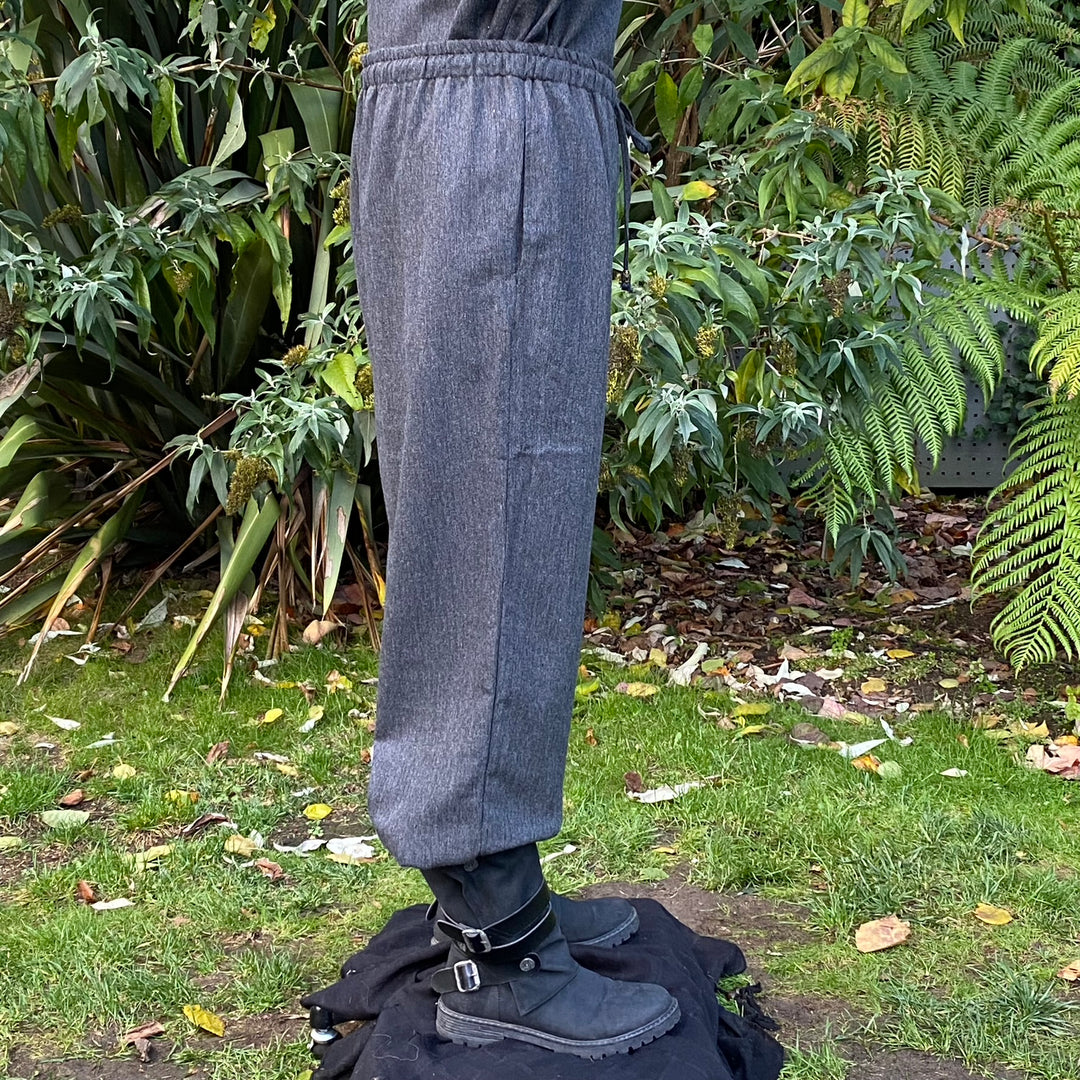 Grey Wool Medieval Straight Leg Pants