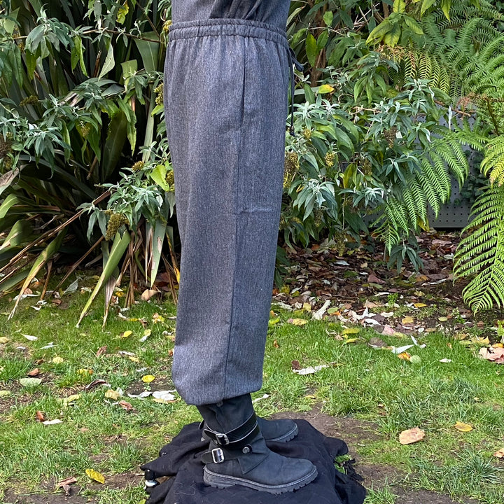 Grey Wool Medieval Straight Leg Pants