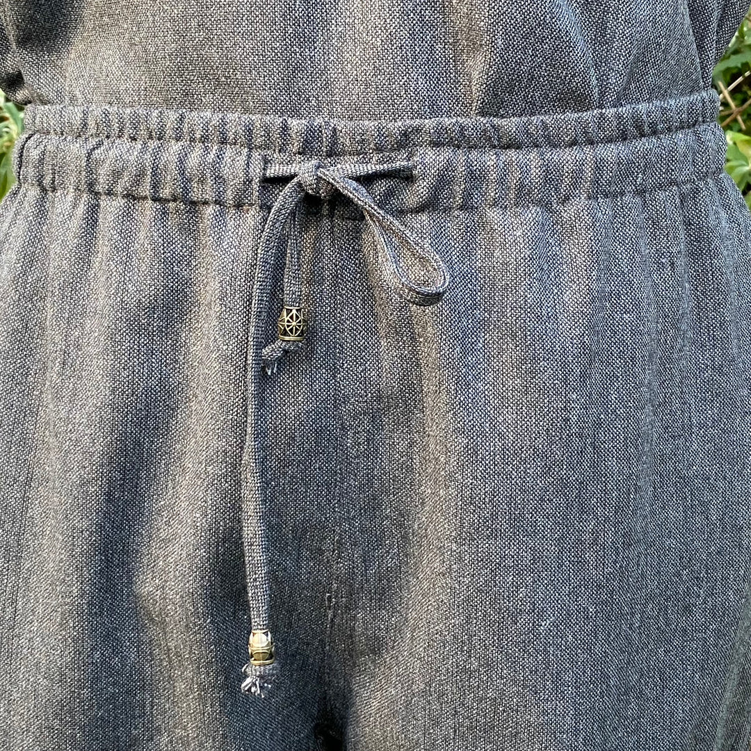 Grey Wool Medieval Straight Leg Pants