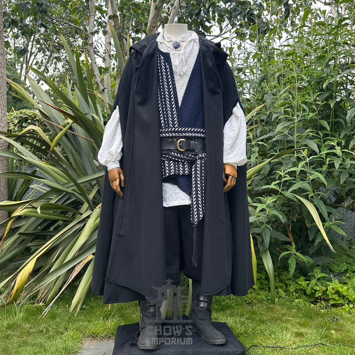 Pirate Warrior Set - 6 Pieces (Cloak, Waistcoat, Shirt, Pants, Sash & Necklace)