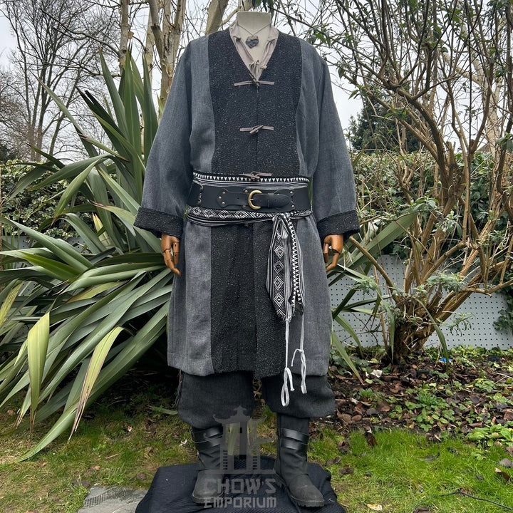 Shadow Merchant LARP Set, 4 pieces (Jacket, Shirt, Trousers, Sash)