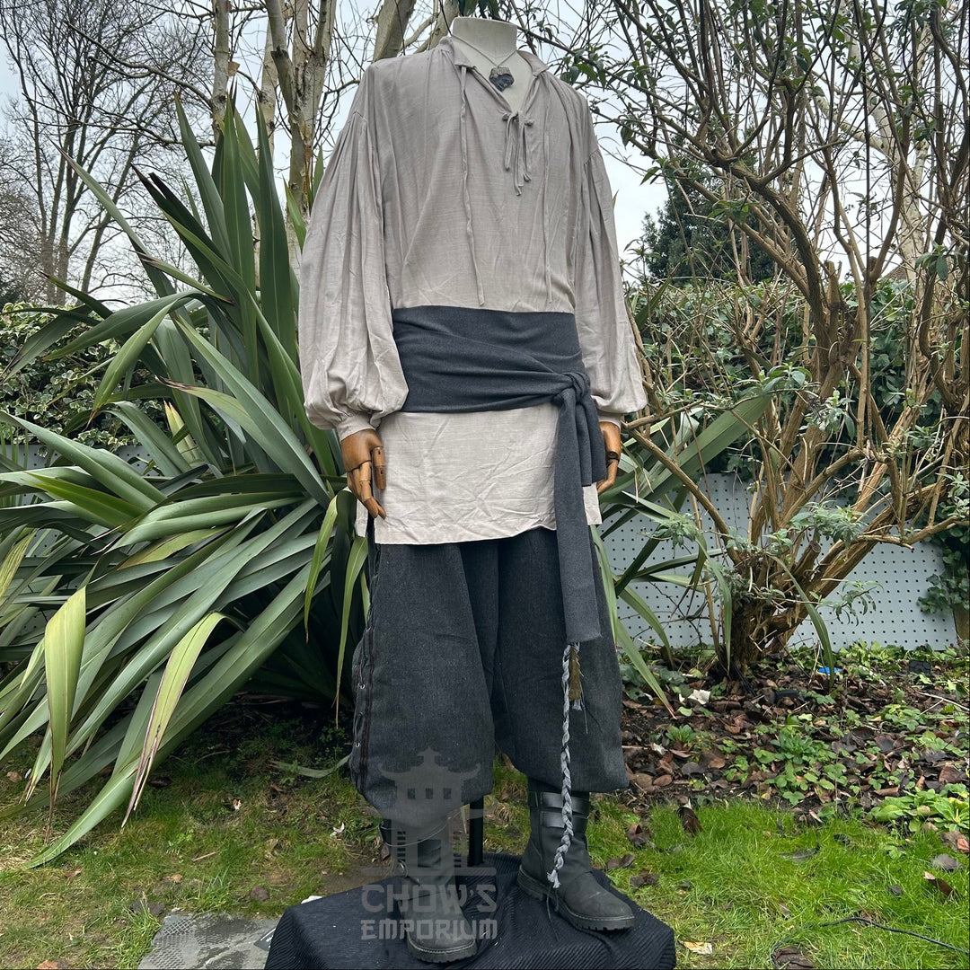 Shadow Merchant LARP Set, 4 pieces (Jacket, Shirt, Trousers, Sash)