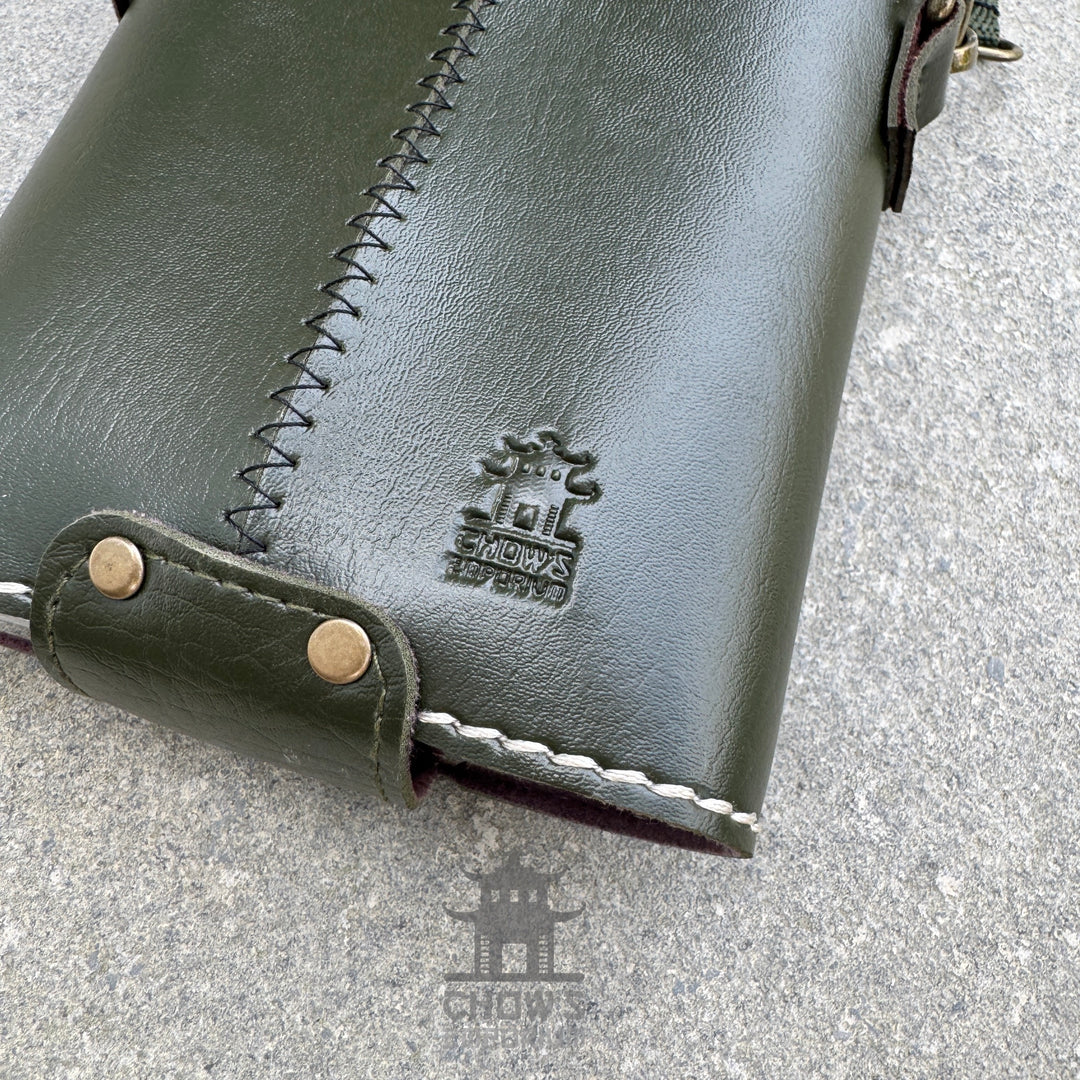 18oz Leather Hip Flask with Shoulder Strap